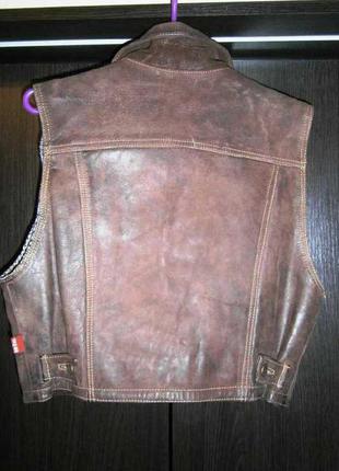 Big star leather jacket жилет кожа нубук m-l usa б/у2 фото