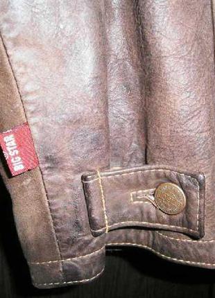 Big star leather jacket жилет кожа нубук m-l usa б/у4 фото