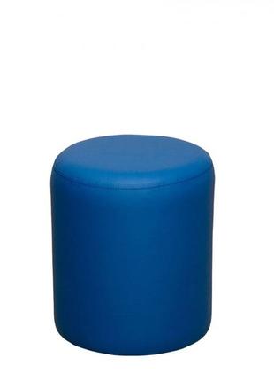 Мягкий овальный пуф из кожзама "цилиндр" 40x40x46 см синий