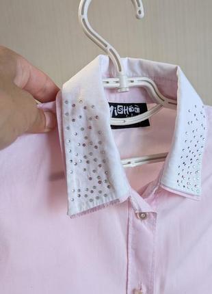 Рубашка нежного розового цвета6 фото