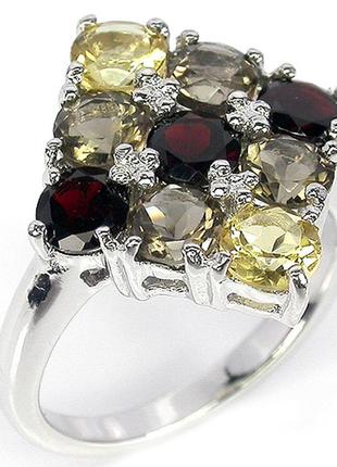Серебряное кольцо с натуральными камнями1 фото