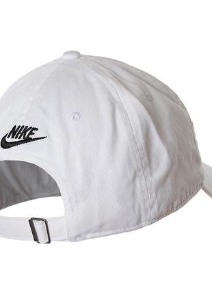 Чоловіча бейсболка nike u nsw h86 cap jdi wash cap білий чорний one size (7dcq9512-100 one size)