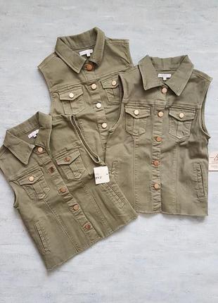 Жилетка zara цвета хаки для девочек.
