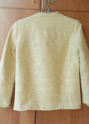Светло-зеленый женский теплый светлый деловой классический пиджак h&amp;m conscious collection, жакет.5 фото