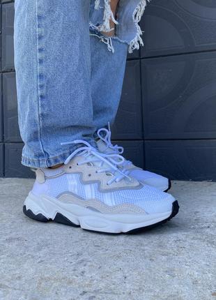 Жіночі кросівки adidas ozweego white beige