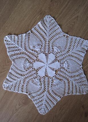 Салфетка на стол ажурная белая
