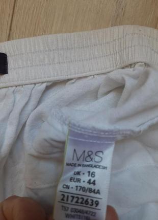 Marks &amp; Spencer женские брюки белые лен вискоза2 фото