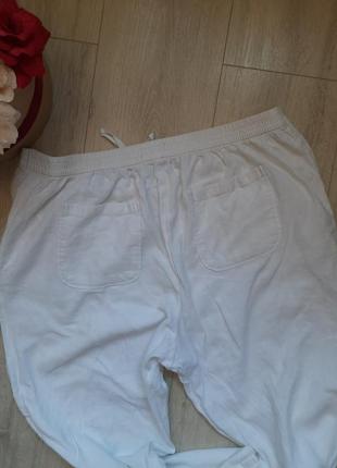 Marks &amp; Spencer женские брюки белые лен вискоза3 фото