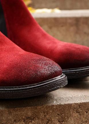 Красные ботинки челси из замши 40, 42 размер3 фото