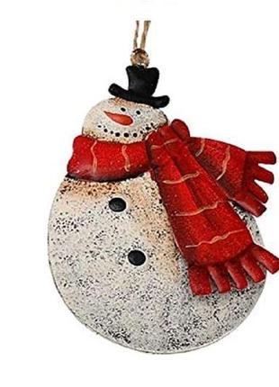 Декоративна фігурка підвісна металева сніговик, два дизайни