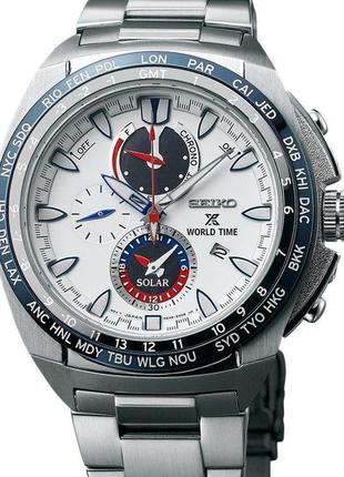 Мужские часы seiko solar chronograph world time-ssc485p1