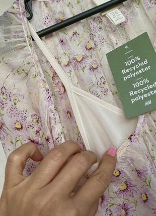 Роскошное шифоновое платье миди цветочный принт в пастельных тонах цветы8 фото