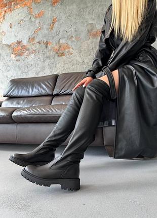 Жіночі шкіряні ботфорти демі/зима