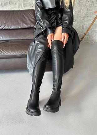 Жіночі шкіряні ботфорти демі/зима