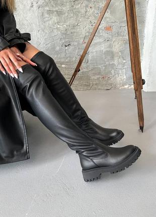 Жіночі шкіряні ботфорти демі/зима