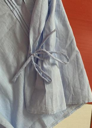Нежная голубая блузка zara/ 100% хлопок6 фото