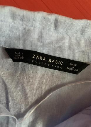 Нежная голубая блузка zara/ 100% хлопок7 фото