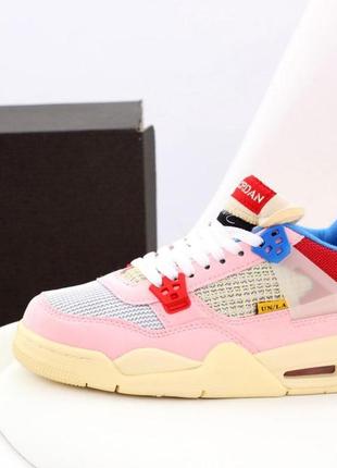 Женские кроссовки nike air jordan 4 retro pink 38-401 фото