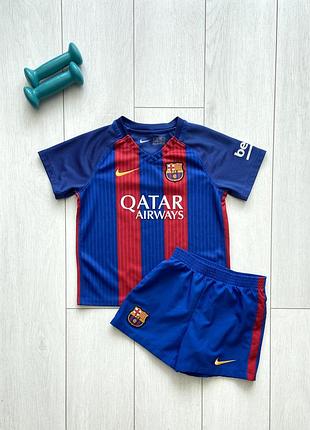 Спортивний костюм nike fc barcelona на хлопчика шорти і футболка комплект