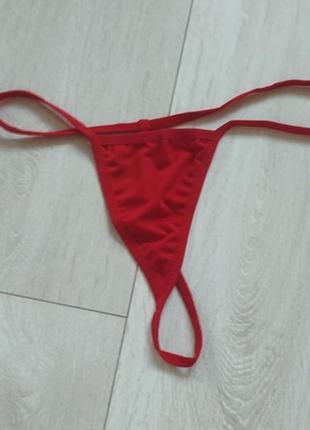 Красные трусики базовые стринги сексуальные бикини s m 8 10 36 38