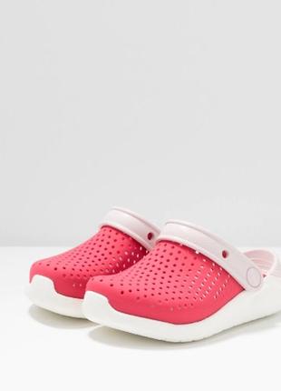 Крокс crocs kids’ literide™ clog детские коралово-красные кроксы, оригинал1 фото