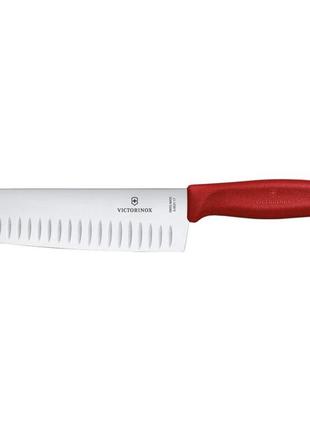 Кухонний ніж victorinox swissclassic santoku 170 мм червоний (6.8521.17b)