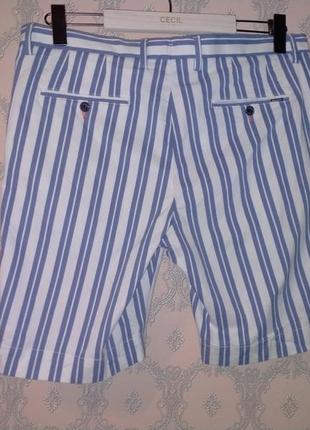 Чоловічі синьо-білі шорти hackett london літні з кишенями2 фото