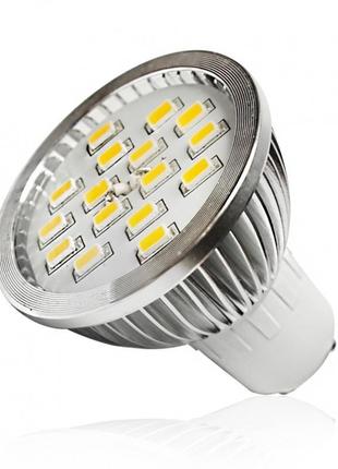 Лампа светодиодная gu10 led 6.4w 16 pcs ww mr16 smd5630 (ccd)