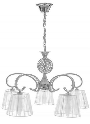 Люстра підвісна на 5 плафонів у вітальню bkl-483s/5 e14 ch