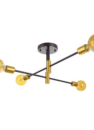 Потолочная люстра br-01 628c/4 e27 bk/g