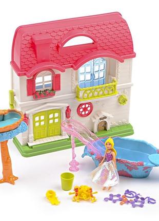 Игровой набор кукольный домик с бассейном и фигурками im437