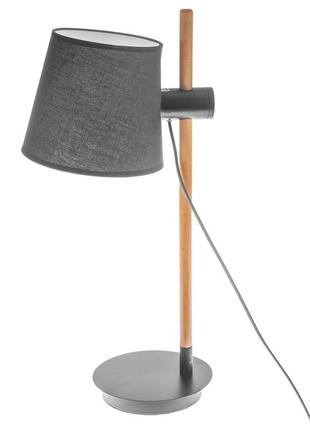 Настільна лампа з дерева декоративна з абажуром для будинку для офісу bkl-644t / 1 e27 bk