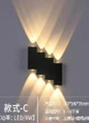 Підсвітка сходинки на 8 ламп al-620/8х1w ww led ip54 bk