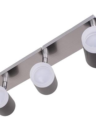 Світильник стельовий спот поворотний led світлодіодний накладний htl-206/3 gu10 for sn+bk