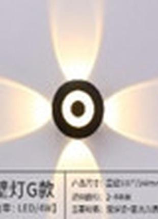 Подсветка круг al-618/5w ww led ip54 bk