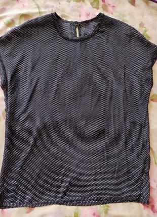 Блуза в горошек из вискозы и шелка1 фото