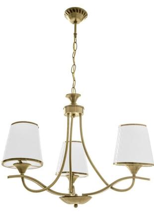 Люстра підвісна прованс з абажуром у вітальню lk-621s/3 e27 ab