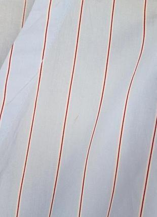 Хлопковая блуза в полоску h&amp;m с пышными рукавами и широким поясом.7 фото