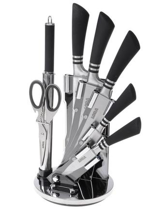 Набір ножів із підставкою 8 предметів ns21setkn/bk