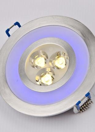 Світильник точковий led-103a/3w ww+2w blue 60'3 фото