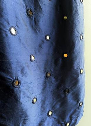 Платье винтажное шелковое из тафты короткое синее купить цена7 фото