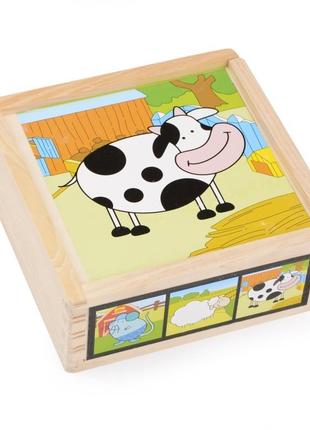 Іграшка для розвитку дерев'яні кубики в пеналі ie139