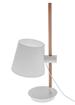 Настольная лампа из дерева декоративная с абажуром для дома для офиса bkl-644t/1 e27 wh3 фото