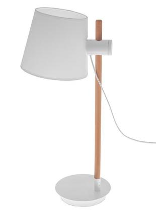 Настольная лампа из дерева декоративная с абажуром для дома для офиса bkl-644t/1 e27 wh