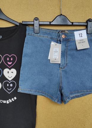 Джинсові стрейчеві шорти висока посадка denim co2 фото