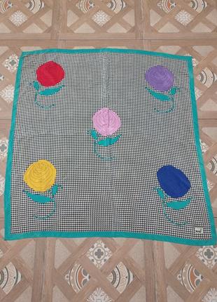 Платок винтаж seta silk vintage гусиный лапка