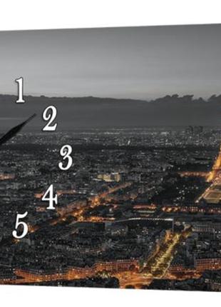 Настінний годинник profart на полотні 30 x 53 см нічний париж (06_s)