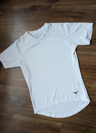 Белая спортивная дышащая футболка mizuno2 фото