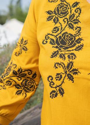 Невероятно красивая и качественная женская вышиванка лён/вышитая рубашка, украинская одежда1 фото