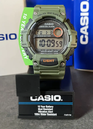Тактические часы casio trt-110h-3av mud resist / super illuminator / water resistant / вибросигнал.